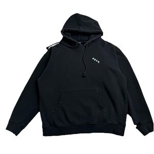 Womens Black Obey Hoodie Size Medium  Rose Spider Print Thrashed Very Worn In